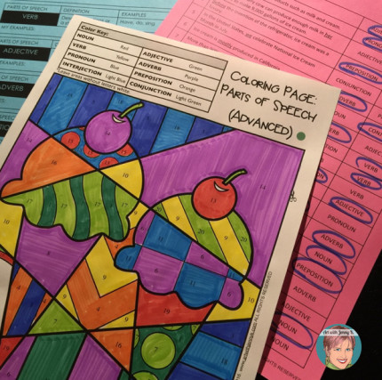 Parts of Speech Coloring Pages - Art with Jenny K