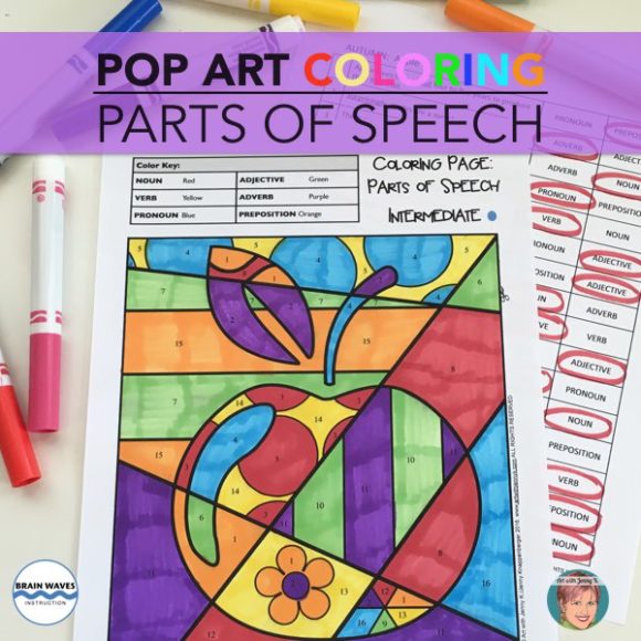 Parts Of Speech Coloring Pages Art With Jenny K