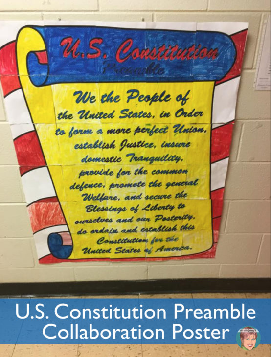 HISTORY LEARNING 17649 US CONSTITUTION PREAMBLE POSTER 22x34